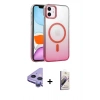 MARSİLYAN™- iPhone 11 Kılıf Ahenk Doku Özel Seri - Siyah Bilvis 3D Mat Cam Ekran Koruyucu + Raze Metal Kamera Lens - MR