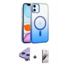 MARSİLYAN™- iPhone 11 Kılıf Ahenk Doku Özel Seri - Siyah Bilvis 3D Mat Cam Ekran Koruyucu + Raze Metal Kamera Lens - MR