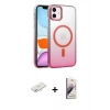 MARSİLYAN™- iPhone 11 Kılıf Ahenk Doku Özel Seri - Siyah Bilvis 3D Mat Cam Ekran Koruyucu + Renkli Kamera Lens Koruma Cam - SI