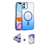 MARSİLYAN™- iPhone 11 Kılıf Ahenk Doku Özel Seri - Siyah Bilvis 5in1 3D Magic Cam Ekran Koruyucu + Raze Metal Kamera Lens - MR