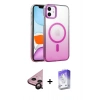MARSİLYAN™- iPhone 11 Kılıf Ahenk Doku Özel Seri - Siyah Bilvis 5in1 3D Magic Cam Ekran Koruyucu + Raze Metal Kamera Lens - SH