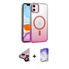 MARSİLYAN™- iPhone 11 Kılıf Ahenk Doku Özel Seri - Siyah Bilvis 5in1 3D Magic Cam Ekran Koruyucu + Raze Metal Kamera Lens - SH