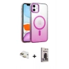 MARSİLYAN™- iPhone 11 Kılıf Ahenk Doku Özel Seri - Siyah Bilvis Hayalet Cam Ekran Koruyucu + Pers Alüminyum Kamera Lens - GD