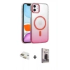 MARSİLYAN™- iPhone 11 Kılıf Ahenk Doku Özel Seri - Siyah Bilvis Hayalet Cam Ekran Koruyucu + Pers Alüminyum Kamera Lens - GD