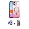MARSİLYAN™- iPhone 11 Kılıf Ahenk Doku Özel Seri - Siyah Bilvis Hayalet Cam Ekran Koruyucu + Raze Metal Kamera Lens - MR