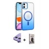 MARSİLYAN™- iPhone 11 Kılıf Ahenk Doku Özel Seri - Siyah Bilvis Hayalet Cam Ekran Koruyucu + Raze Metal Kamera Lens - MR