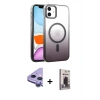 MARSİLYAN™- iPhone 11 Kılıf Ahenk Doku Özel Seri - Siyah Bilvis Hayalet Cam Ekran Koruyucu + Raze Metal Kamera Lens - MR