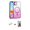 MARSİLYAN™- iPhone 11 Kılıf Ahenk Doku Özel Seri - Siyah Bilvis Hayalet Cam Ekran Koruyucu + Renkli Kamera Lens Koruma Cam - PE