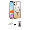MARSİLYAN™- iPhone 11 Kılıf Ahenk Doku Özel Seri - Siyah Bilvis Hayalet Cam Ekran Koruyucu + Renkli Kamera Lens Koruma Cam - PE