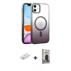 MARSİLYAN™- iPhone 11 Kılıf Ahenk Doku Özel Seri - Siyah Bilvis Hayalet Cam Ekran Koruyucu + Renkli Kamera Lens Koruma Cam - PE