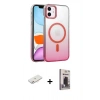MARSİLYAN™- iPhone 11 Kılıf Ahenk Doku Özel Seri - Siyah Bilvis Hayalet Cam Ekran Koruyucu + Renkli Kamera Lens Koruma Cam - PE