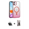 MARSİLYAN™- iPhone 11 Kılıf Ahenk Doku Özel Seri - Siyah Bilvis Hayalet Cam Ekran Koruyucu + Kamera Lens Koruma Cam - SF