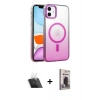 MARSİLYAN™- iPhone 11 Kılıf Ahenk Doku Özel Seri - Siyah Bilvis Hayalet Cam Ekran Koruyucu + Kamera Lens Koruma Cam - SF