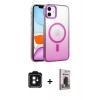 MARSİLYAN™- iPhone 11 Kılıf Ahenk Doku Özel Seri - Siyah Bilvis Hayalet Cam Ekran Koruyucu + PVD Metal Kamera Lens - SH