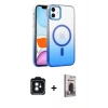MARSİLYAN™- iPhone 11 Kılıf Ahenk Doku Özel Seri - Siyah Bilvis Hayalet Cam Ekran Koruyucu + PVD Metal Kamera Lens - SH