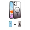 MARSİLYAN™- iPhone 11 Kılıf Ahenk Doku Özel Seri - Siyah Bilvis Hayalet Cam Ekran Koruyucu + Neon Fosforlu Kamera Lens - YL