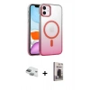 MARSİLYAN™- iPhone 11 Kılıf Ahenk Doku Özel Seri - Siyah Bilvis Hayalet Cam Ekran Koruyucu + Pers Alüminyum Kamera Lens - YL
