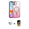 MARSİLYAN™- iPhone 11 Kılıf Ahenk Doku Özel Seri - Siyah Buffer Cam Ekran Koruyucu + Pers Alüminyum Kamera Lens - GI