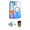 MARSİLYAN™- iPhone 11 Kılıf Ahenk Doku Özel Seri - Siyah Buffer Cam Ekran Koruyucu + Raze Metal Kamera Lens - MI