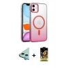 MARSİLYAN™- iPhone 11 Kılıf Ahenk Doku Özel Seri - Siyah Buffer Cam Ekran Koruyucu + Raze Metal Kamera Lens - MI