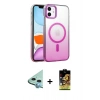 MARSİLYAN™- iPhone 11 Kılıf Ahenk Doku Özel Seri - Siyah Buffer Cam Ekran Koruyucu + Raze Metal Kamera Lens - MI