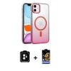 MARSİLYAN™- iPhone 11 Kılıf Ahenk Doku Özel Seri - Siyah Buffer Hayalet Cam Ekran Koruyucu + PVD Metal Kamera Lens - TU