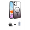 MARSİLYAN™- iPhone 11 Kılıf Ahenk Doku Özel Seri - Siyah Joko Magic 5D Cam + Kamera Lens Koruma Cam - SF