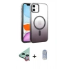 MARSİLYAN™- iPhone 11 Kılıf Ahenk Doku Özel Seri - Siyah Joko Magic 5D Cam + Raze Metal Kamera Lens - KI