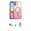 MARSİLYAN™- iPhone 11 Kılıf Ahenk Doku Özel Seri - Siyah Joko Magic 5D Cam + Pers Alüminyum Kamera Lens - KI