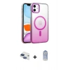 MARSİLYAN™- iPhone 11 Kılıf Ahenk Doku Özel Seri - Siyah Joko Magic 5D Cam + Pers Alüminyum Kamera Lens - LT