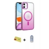 MARSİLYAN™- iPhone 11 Kılıf Ahenk Doku Özel Seri - Siyah Joko Magic 5D Cam + Rainbow Kamera Lens Koruma Cam - KI