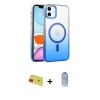 MARSİLYAN™- iPhone 11 Kılıf Ahenk Doku Özel Seri - Siyah Joko Magic 5D Cam + Rainbow Kamera Lens Koruma Cam - KI