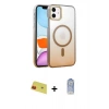 MARSİLYAN™- iPhone 11 Kılıf Ahenk Doku Özel Seri - Siyah Joko Magic 5D Cam + Rainbow Kamera Lens Koruma Cam - KI