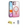 MARSİLYAN™- iPhone 11 Kılıf Ahenk Doku Özel Seri - Siyah Joko Magic 5D Cam + Rainbow Kamera Lens Koruma Cam - KI