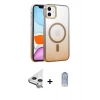MARSİLYAN™- iPhone 11 Kılıf Ahenk Doku Özel Seri - Siyah Joko Magic 5D Cam + Raze Metal Kamera Lens - GS