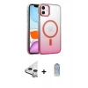 MARSİLYAN™- iPhone 11 Kılıf Ahenk Doku Özel Seri - Siyah Joko Magic 5D Cam + Raze Metal Kamera Lens - GS