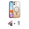 MARSİLYAN™- iPhone 11 Kılıf Ahenk Doku Özel Seri - Siyah Joko Magic 5D Cam + Raze Metal Kamera Lens - SH
