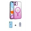MARSİLYAN™- iPhone 11 Kılıf Ahenk Doku Özel Seri - Siyah Joko Magic 5D Cam + Neon Fosforlu Kamera Lens - YL