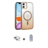 MARSİLYAN™- iPhone 11 Kılıf Ahenk Doku Özel Seri - Siyah Joko Magic 5D Cam + Pers Alüminyum Kamera Lens - YL