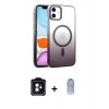 MARSİLYAN™- iPhone 11 Kılıf Ahenk Doku Özel Seri - Siyah Joko Magic 5D Cam + PVD Metal Kamera Lens - YL