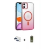 MARSİLYAN™- iPhone 11 Kılıf Ahenk Doku Özel Seri - Siyah Joko Magic 5D Hayalet Cam + Pers Alüminyum Kamera Lens - LT