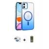 MARSİLYAN™- iPhone 11 Kılıf Ahenk Doku Özel Seri - Siyah Joko Magic 5D Hayalet Cam + Pers Alüminyum Kamera Lens - GI