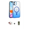 MARSİLYAN™- iPhone 11 Kılıf Ahenk Doku Özel Seri - Siyah Joko Magic 5D Hayalet Cam + Pers Alüminyum Kamera Lens - KI