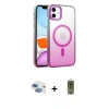 MARSİLYAN™- iPhone 11 Kılıf Ahenk Doku Özel Seri - Siyah Joko Magic 5D Hayalet Cam + Pers Alüminyum Kamera Lens - GI