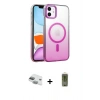 MARSİLYAN™- iPhone 11 Kılıf Ahenk Doku Özel Seri - Siyah Joko Magic 5D Hayalet Cam + Pers Alüminyum Kamera Lens - YL