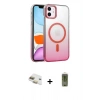 MARSİLYAN™- iPhone 11 Kılıf Ahenk Doku Özel Seri - Siyah Joko Magic 5D Hayalet Cam + Pers Alüminyum Kamera Lens - GD