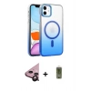 MARSİLYAN™- iPhone 11 Kılıf Ahenk Doku Özel Seri - Siyah Joko Magic 5D Hayalet Cam + Raze Metal Kamera Lens - SH