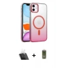MARSİLYAN™- iPhone 11 Kılıf Ahenk Doku Özel Seri - Siyah Joko Magic 5D Hayalet Cam + Kamera Lens Koruma Cam - SF