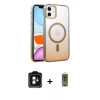 MARSİLYAN™- iPhone 11 Kılıf Ahenk Doku Özel Seri - Siyah Joko Magic 5D Hayalet Cam + PVD Metal Kamera Lens - YL
