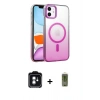 MARSİLYAN™- iPhone 11 Kılıf Ahenk Doku Özel Seri - Siyah Joko Magic 5D Hayalet Cam + PVD Metal Kamera Lens - YL